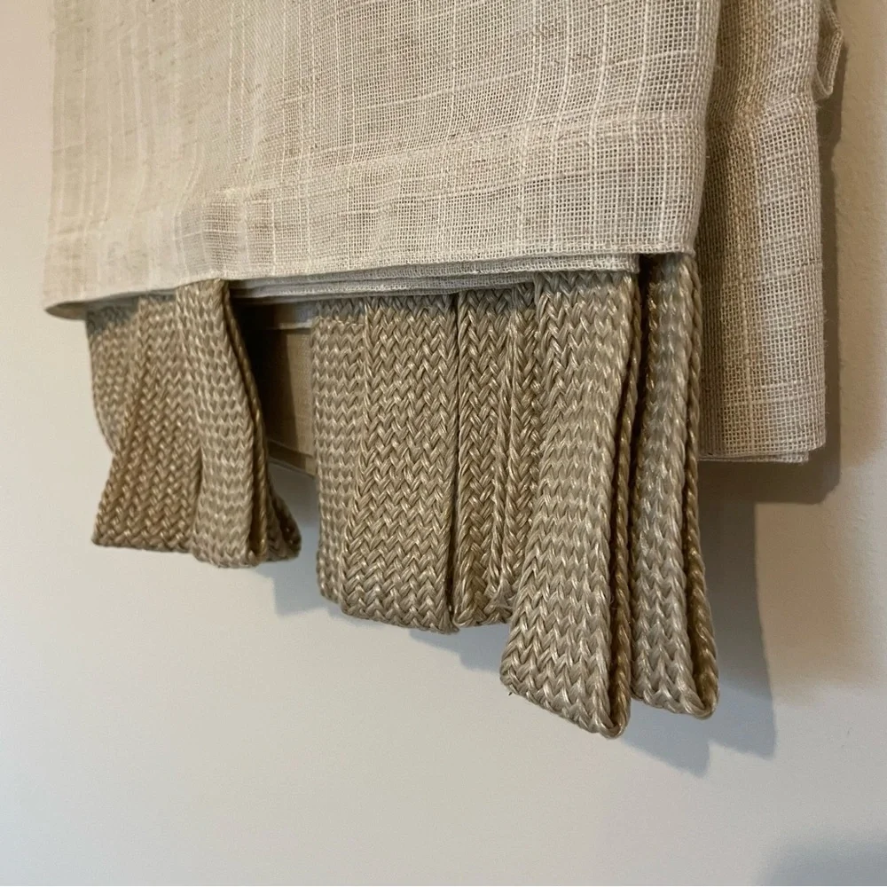 NWT DKNY Classic Linen with Jute Tab Curtains 84 inch length 50 inch width